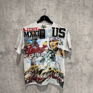 Majestik New York Los Angeles Spirit United State Graphic T-Shirt White Small